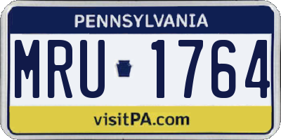 PA license plate MRU1764