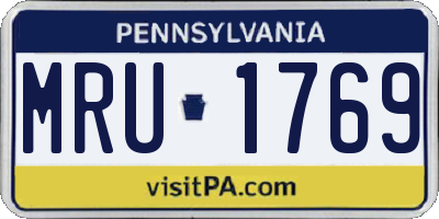 PA license plate MRU1769