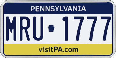 PA license plate MRU1777