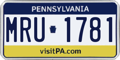 PA license plate MRU1781