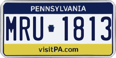 PA license plate MRU1813