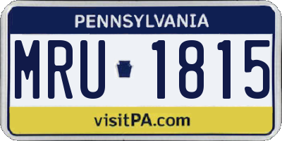 PA license plate MRU1815