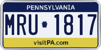 PA license plate MRU1817