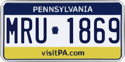 PA license plate MRU1869