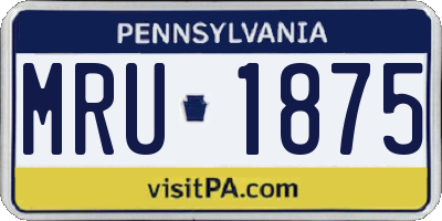 PA license plate MRU1875