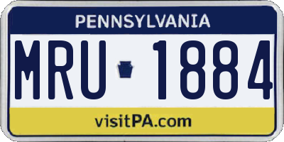 PA license plate MRU1884