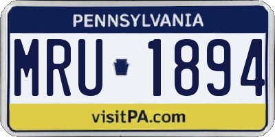 PA license plate MRU1894