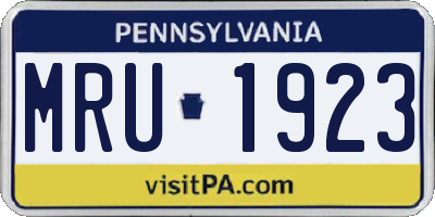 PA license plate MRU1923