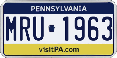 PA license plate MRU1963