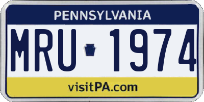 PA license plate MRU1974