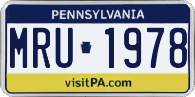 PA license plate MRU1978