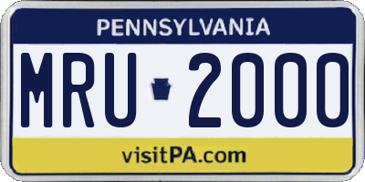 PA license plate MRU2000