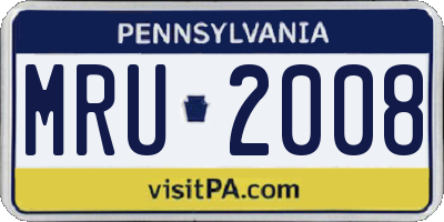 PA license plate MRU2008