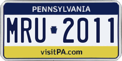PA license plate MRU2011