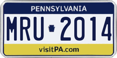 PA license plate MRU2014