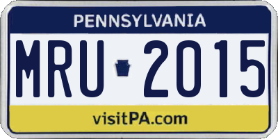 PA license plate MRU2015