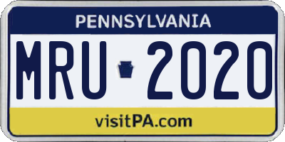 PA license plate MRU2020