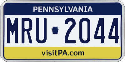 PA license plate MRU2044