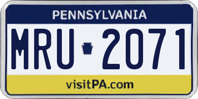 PA license plate MRU2071
