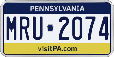PA license plate MRU2074