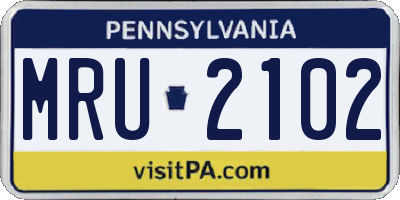 PA license plate MRU2102