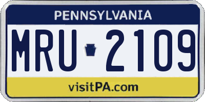 PA license plate MRU2109