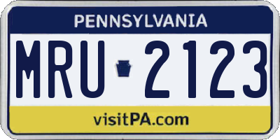 PA license plate MRU2123