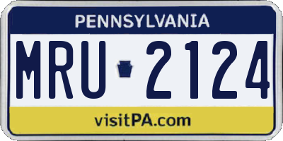 PA license plate MRU2124