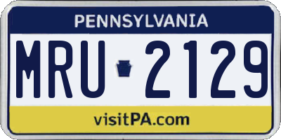 PA license plate MRU2129