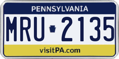 PA license plate MRU2135