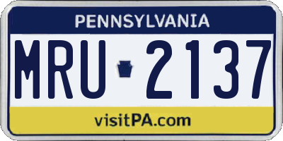 PA license plate MRU2137