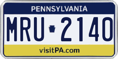 PA license plate MRU2140