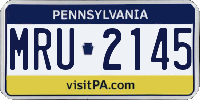 PA license plate MRU2145