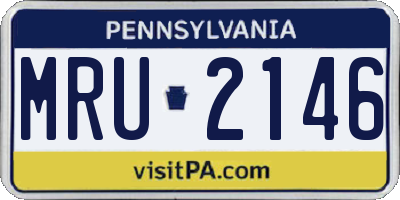 PA license plate MRU2146