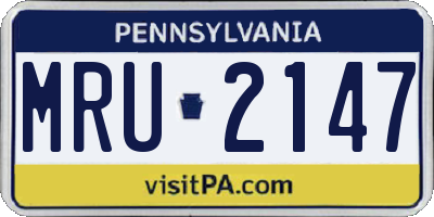 PA license plate MRU2147