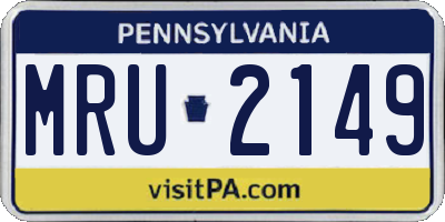 PA license plate MRU2149