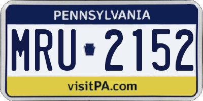 PA license plate MRU2152