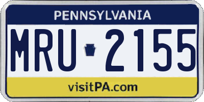 PA license plate MRU2155