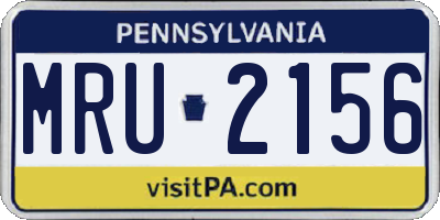 PA license plate MRU2156