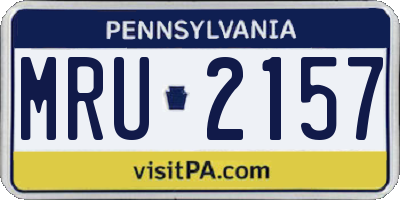PA license plate MRU2157