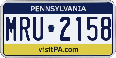 PA license plate MRU2158