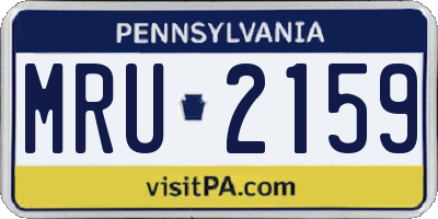 PA license plate MRU2159