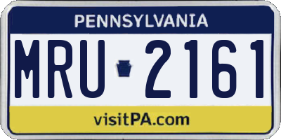 PA license plate MRU2161