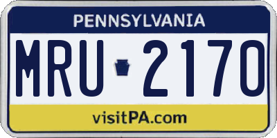 PA license plate MRU2170