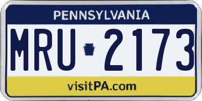 PA license plate MRU2173