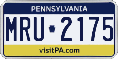 PA license plate MRU2175