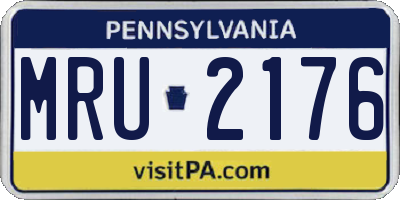 PA license plate MRU2176