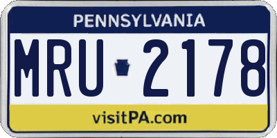 PA license plate MRU2178