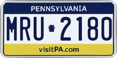 PA license plate MRU2180