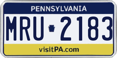 PA license plate MRU2183
